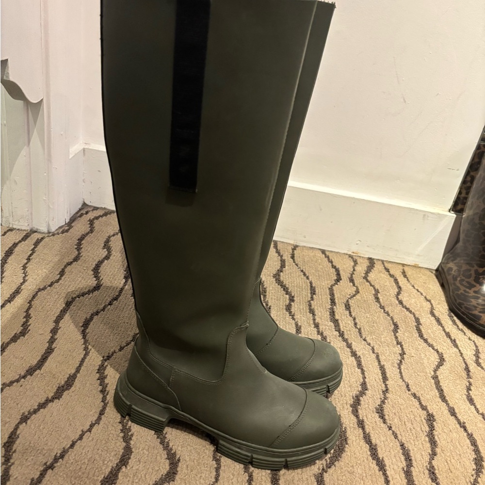 Ganni Olive Knee-High Boots - Picture 2 of 4